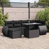 vidaXL Salon de jardin 7 pcs avec coussins noir r&eacute;sine tress&eacute;e