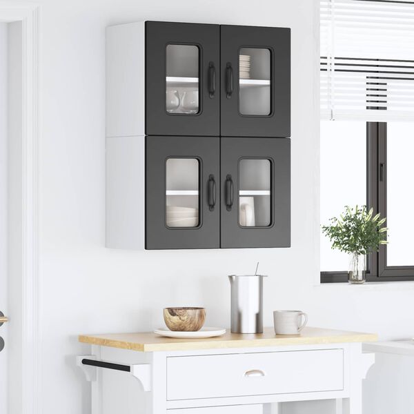 vidaXL Armoire de cuisine Kalmar 2 pcs Noir 60 x 31 x 40 cm
