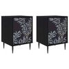vidaXL Table de chevet DOKKUM 2 pc Ch&ecirc;ne noir 36 x 33 x 51 cm