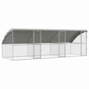 vidaXL Cage &agrave; poules 3 pc Argent&eacute; 600 x 200 x 200 cm Acier galvanis&eacute;
