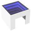 vidaXL Table de chevet avec LED infini blanc 40x40x30 cm