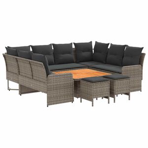 vidaXL Ensembles de meubles 8 pc Gris et Gris fonc&eacute; Rotin PE