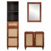 vidaXL Cabinet de salle de bain avec tiroir 3 pcs Marron et Noir