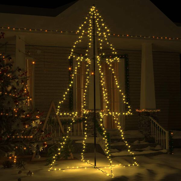vidaXL Arbre de Noël cône 300 LED d'intérieur/d'extérieur 120x220 cm