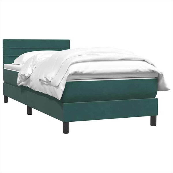 vidaXL Sommier à lattes de lit et matelas vert foncé 80x210 cm velours