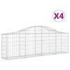 vidaXL Paniers &agrave; gabions arqu&eacute;s 4 pcs 200x30x60/80 cm Fer galvanis&eacute;