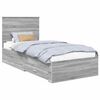 vidaXL Cadre de lit Gris Sonoma 90 x 190 cm Bois d'ing&eacute;nierie