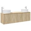 vidaXL Ensemble d'armoire de salle de bain 3 pc Ch&ecirc;ne Sonoma