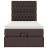 vidaXL Cadre de lit ottoman avec matelas marron fonc&eacute; 100x200 cm tissu