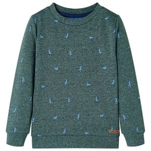 Sweatshirt pour enfants vert fonc&eacute; m&eacute;lange 104