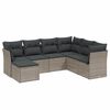 vidaXL Salon de jardin avec coussins 7 pcs gris clair r&eacute;sine tress&eacute;e