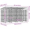 vidaXL Chenil d'ext&eacute;rieur avec toit pour chiens Acier 7,37 m&sup2;