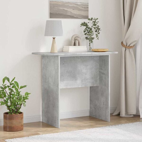 vidaXL Table console Gris b&eacute;ton 93 x 40 x 75 cm Bois d'ing&eacute;nierie