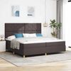 vidaXL Lit &agrave; ressorts avec matelas Marron fonc&eacute; 200 x 200 cm tissu