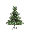 vidaXL Sapin de No&euml;l artificiel Nordmann avec LED et boules Vert 210cm