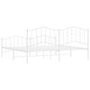 vidaXL Cadre de lit métal sans matelas et pied de lit blanc 193x203 cm