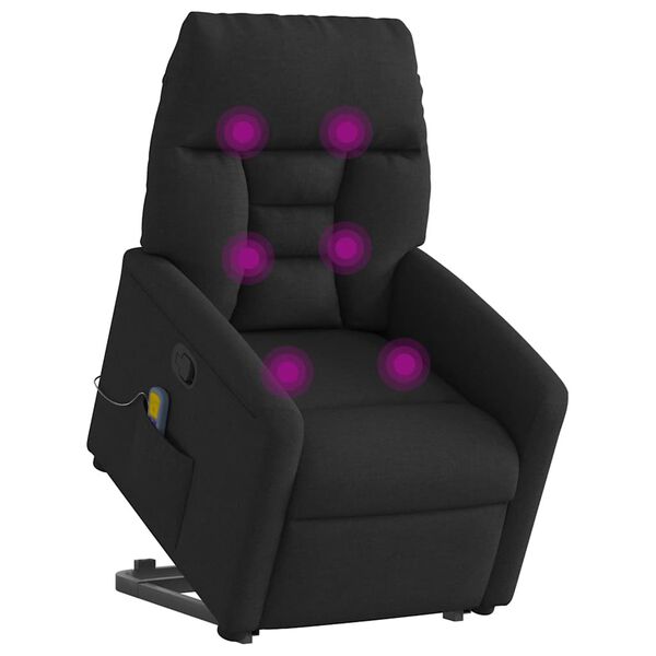 vidaXL Fauteuil de massage inclinable Noir Tissu