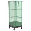 vidaXL Jardini&egrave;re de jardin avec couverture de serre et roues Marron