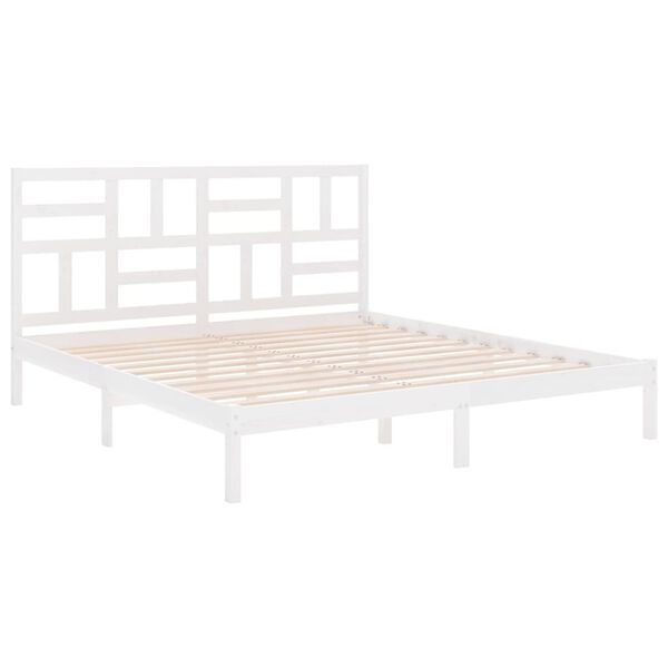 vidaXL Cadre de lit sans matelas blanc bois massif 180x200 cm