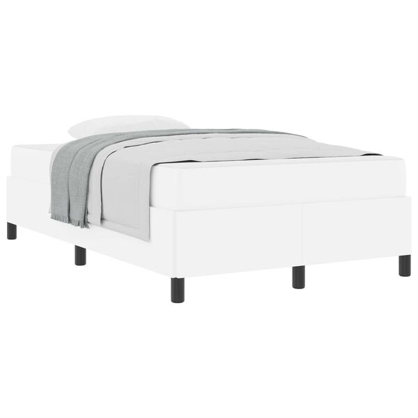vidaXL Cadre de lit avec matelas Blanc 120 x 200 cm tissu