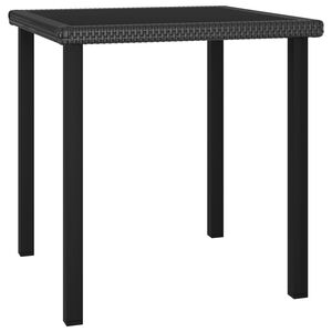 vidaXL Table &agrave; d&icirc;ner de jardin Noir 70x70x73 cm R&eacute;sine tress&eacute;e