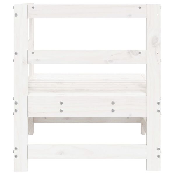 vidaXL Canapé d'angle de jardin blanc bois de pin massif