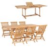 vidaXL Ensemble &agrave; manger d'ext&eacute;rieur 7pcs 150-200x100x75cm Teck massif