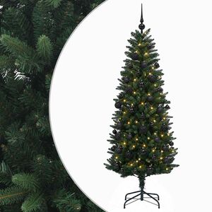 vidaXL Arbre de No&euml;l Artificiel avec Boule 120 cm 150 LED Blanc chaud