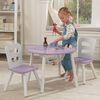 KidKraft Table de rangement et chaises enfant Ronde Lavande et blanc