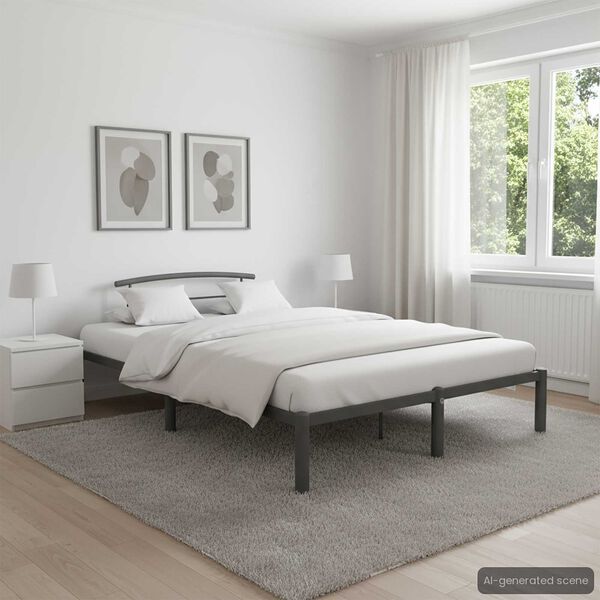 vidaXL Cadre de lit sans matelas gris m&eacute;tal 120x200 cm