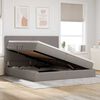 vidaXL Lit avec rangement et matelas Taupe 200 x 200 cm Polyester