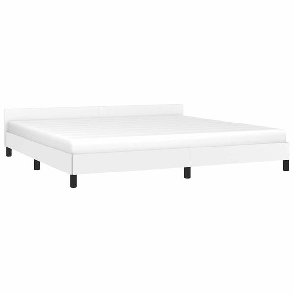 vidaXL Cadre de lit avec t&ecirc;te de lit sans matelas blanc 200x200 cm