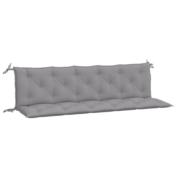 vidaXL Coussins de banc jardin lot de 2 gris 180x50x7 cm tissu Oxford