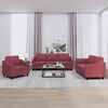 vidaXL Ensemble de canap&eacute;s 3 pcs avec coussins Rouge bordeaux Tissu