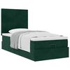 vidaXL Cadre de lit ottoman avec matelas vert fonc&eacute; 100x200 cm velours