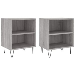 vidaXL Tables de chevet 2 pcs sonoma gris 40x30x50cm bois d'ing&eacute;nierie