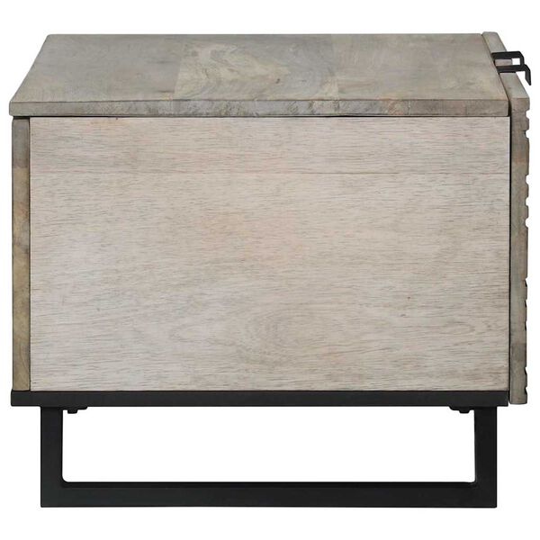 vidaXL Table basse Beige et Noir 80 x 50 x 40 cm Bois d'acacia massif
