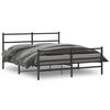vidaXL Cadre de lit métal sans matelas avec pied de lit noir 150x200cm
