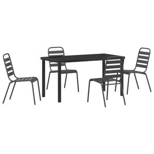 vidaXL Ensemble de salle &agrave; manger pour jardin 5 pcs Anthracite
