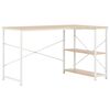 vidaXL Bureau d'ordinateur Blanc et ch&ecirc;ne 120 x 72 x 70 cm