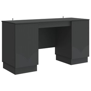 vidaXL Bureau Noir 142,5 x 50 x 75 cm Bois d'ing&eacute;nierie
