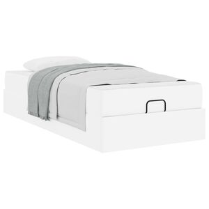vidaXL Cadre de lit avec matelas avec matelas 2 pcs Blanc PVC
