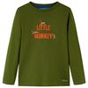 T-shirt enfants &agrave; manches longues kaki fonc&eacute; 116