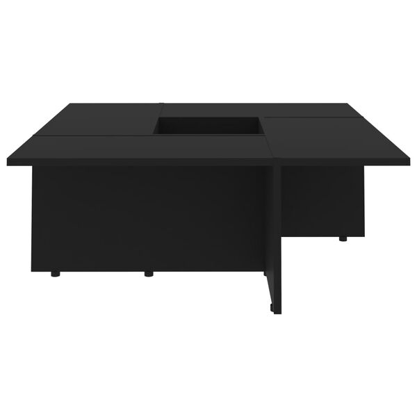 vidaXL Table basse Noir 79,5x79,5x30 cm bois d'ingénierie