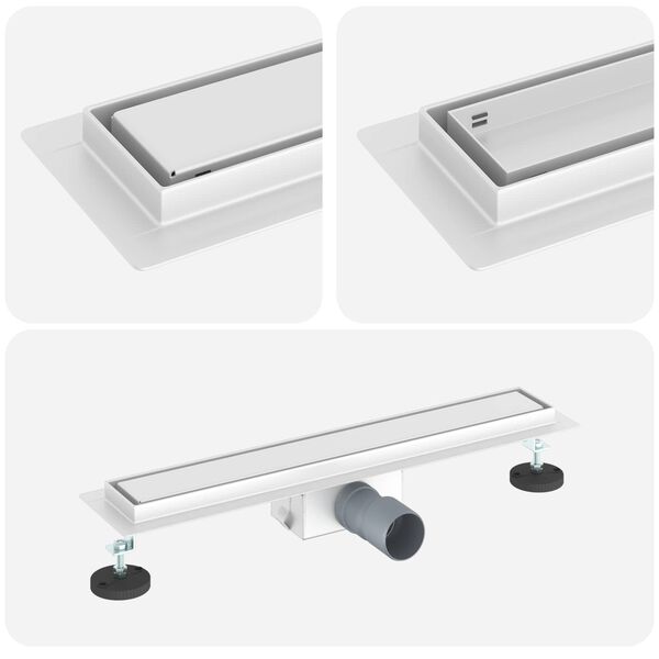 vidaXL 2 en 1 Drain de Douche Argent&eacute; 50 cm Acier Inox 304