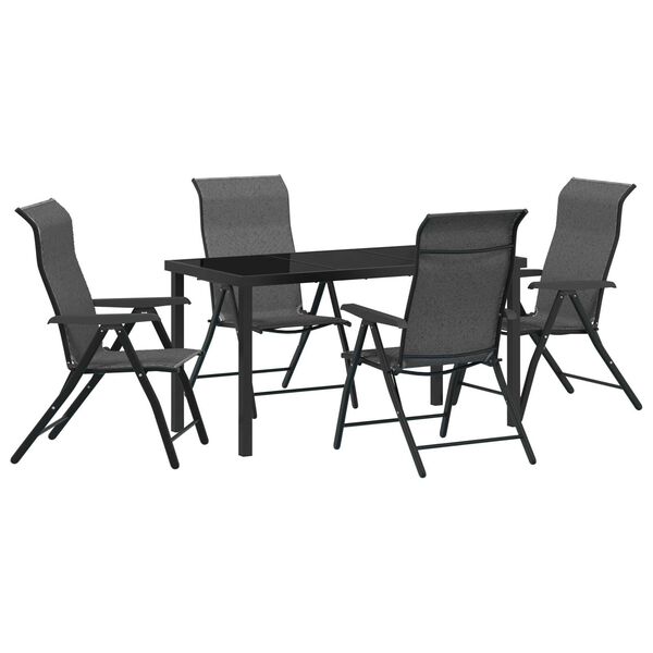 vidaXL Ensemble de salle &agrave; manger pour jardin 5 pcs Gris