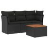 vidaXL Salon de jardin 4 pcs avec coussins noir r&eacute;sine tress&eacute;e