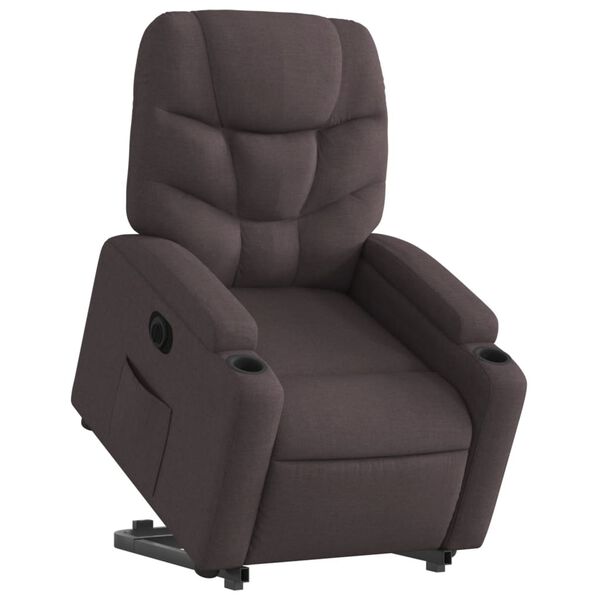vidaXL Fauteuil inclinable électrique marron foncé tissu