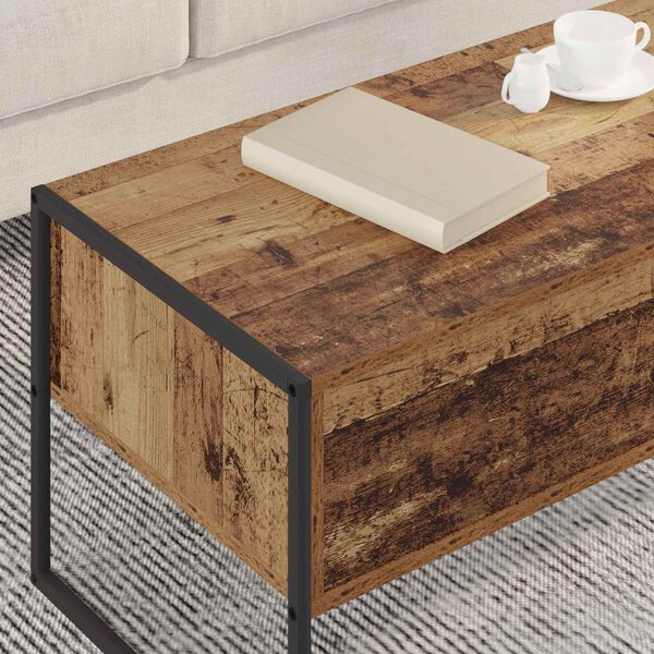 vidaXL Table basse Bois Ancien 100 x 46 x 40 cm Bois d'ing&eacute;nierie