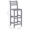 vidaXL Ensemble de bar d'ext&eacute;rieur 5 pcs Gris Bois d'acacia massif